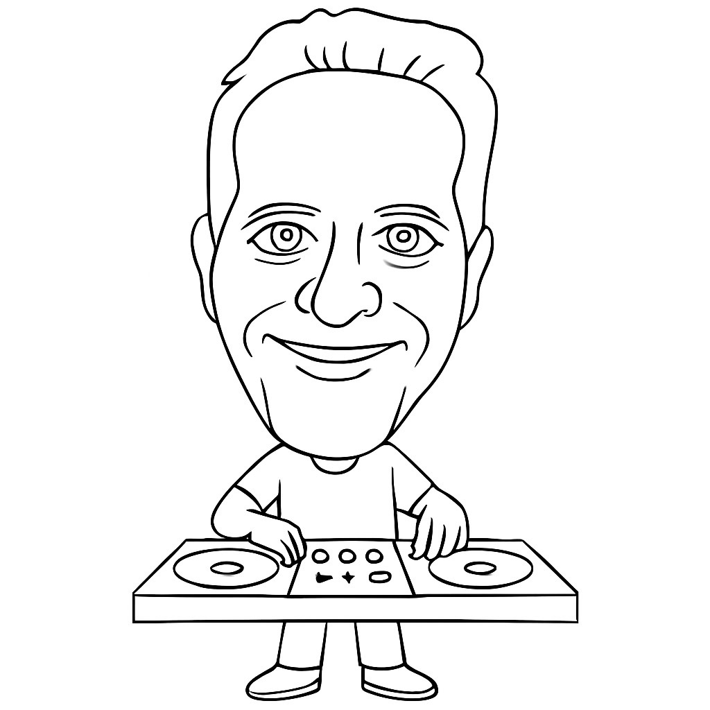 Guest smiling and holding her robot-drawn portrait at a Robo Portraits event