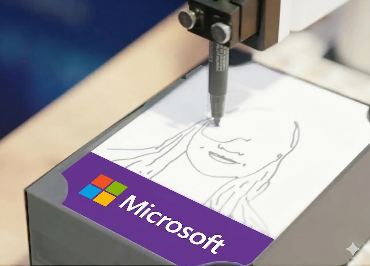 Branded robot portrait example showing event branding